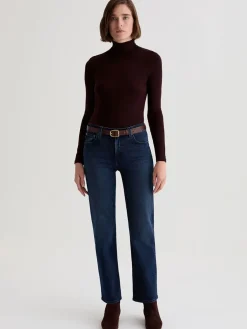 AG Jeans Brinley Mid-Rise Straight in Midnight Sun