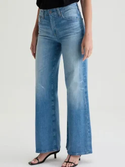 AG Jeans Saige Wide Leg Mid-Rise in 18 Years Bisou