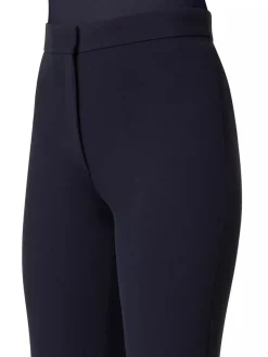 Akris Punto Courtney Crepe Boot-Cut Pants in Navy