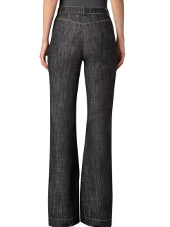 Akris Punto Courtney High-Rise Boot-Cut Jeans in Black Denim