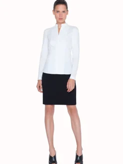 Akris Punto Elements Long Sleeve Blouse in White