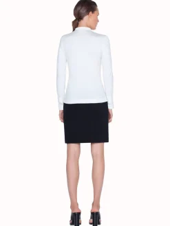 Akris Punto Elements Long Sleeve Blouse in White