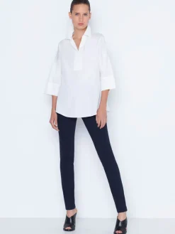 Akris Punto Mara Stretch Jersey Pants in Navy