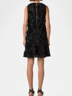 Akris Punto Sleeveless 3D Carnation Knee Length Dress in Black