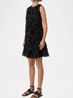 Akris Punto Sleeveless 3D Carnation Knee Length Dress in Black