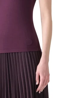 Akris Punto Square-Neck Jersey Tank Top in Blackberry