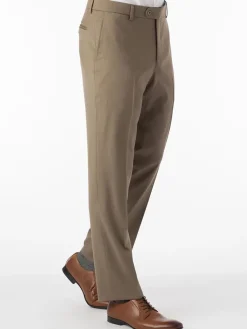 Ballin Houston Super 130s Modern Flat Front Pant in British Tan