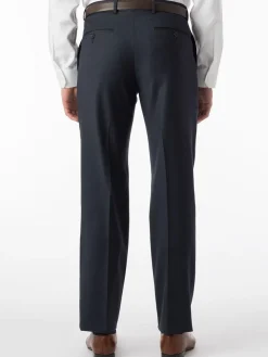 Ballin Soho Comfort 'EZE' Sharkskin Modern Flat Front Pant in Navy