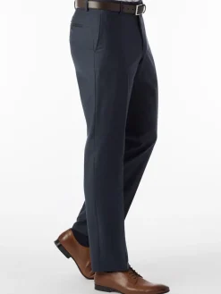 Ballin Soho Comfort 'EZE' Super 120s Modern Flat Front Pant in Navy Mix