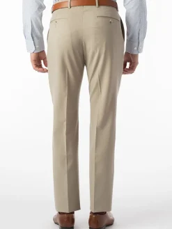 Ballin Theo Comfort 'EZE' Modern Flat Front Pant in Oatmeal