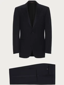 Canali Siena Black Wool Tuxedo With Peak Lapels