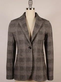 Circolo 1901 Overcheck Jacket in Black/Cream