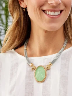 Clara Williams Aspen Leather Platinum Silver Necklace