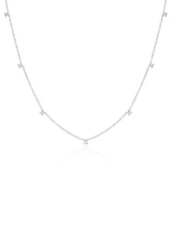 EF Collection 7 Prong Set Diamond Necklace in White Gold