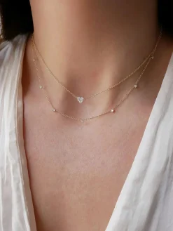 EF Collection 7 Prong Set Diamond Necklace in White Gold