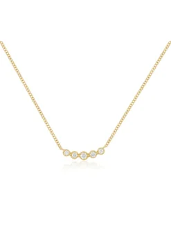 EF Collection Diamond Crown Crescent Necklace in Yellow Gold