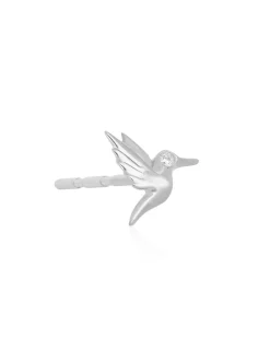 EF Collection Mini Hummingbird Stud Earring in White Gold