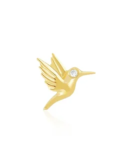 EF Collection Mini Hummingbird Stud Earring in Yellow Gold