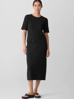 Eileen Fisher Bubble Jacquard Pencil Skirt in Black