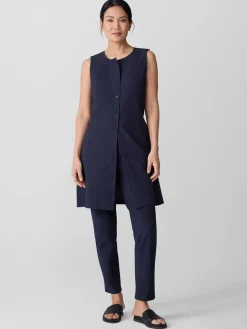 Eileen Fisher Washable Stretch Crepe Pant in Ink