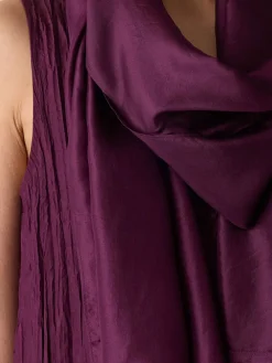 Eileen Fisher Washed Transitional Silk Scarf in Blackberry