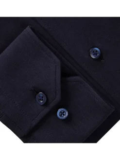 Emanuel Berg Modern 4Flex Stretch Knit Dress Shirt in Navy