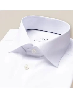 Eton Classic Fit Twill Dress Shirt in White