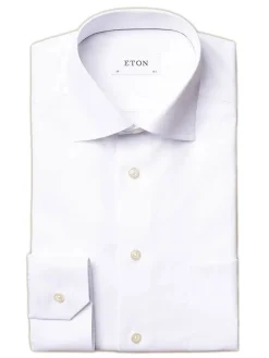 Eton Classic Fit Twill Dress Shirt in White