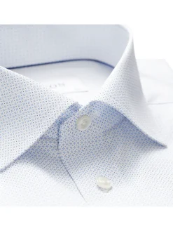 Eton Slim Fit Sky Blue Micro Print Dress Shirt