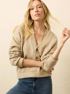 Faherty Brand Jackson V-Neck Popover in Oatmeal Heather