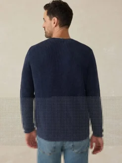 Faherty Brand Sunwashed Crewneck Sweater in Blue Nights