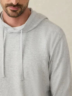 Faherty Brand Sunwashed Midweight Organic Hoodie in Light Grey Heather