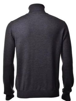 Gran Sasso Solid Merino Turtleneck in Charcoal