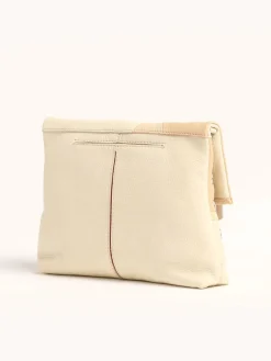 Hammitt Los Angeles VIP Medium Clutch in Coastal Cream/Brushed Silver