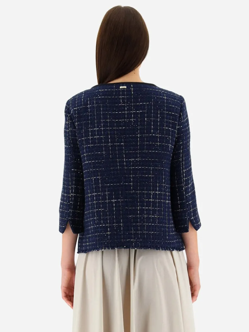 Herno Jacket in Casual Tweed in New Blue