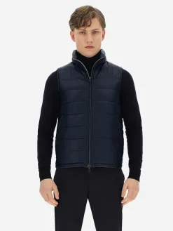 Herno Reversible Nylon Ultralight Waistcoat in Navy/Grey