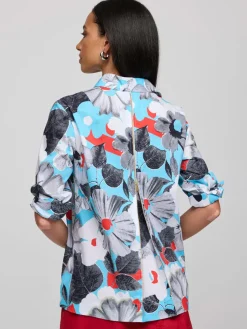 Hinson Wu Xena 3/4 Sleeve Pop Art Flower Shirt