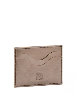 Il Bisonte Baratti Card Case in Metallic Bronze Leather