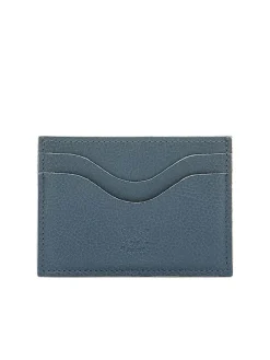 Il Bisonte Salina Card Case in Blue Denim Leather