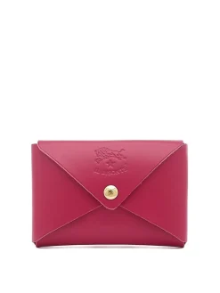 Il Bisonte Sovana Card Case in Cherry Cowhide Leather