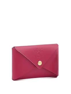Il Bisonte Sovana Card Case in Cherry Cowhide Leather