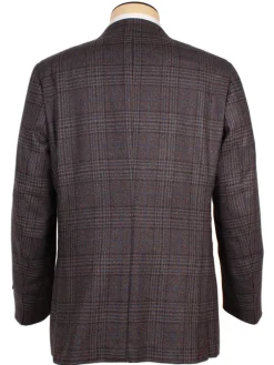Isaia Sanita Patch Pocket Sport Jacket in Medium Blue Plaid