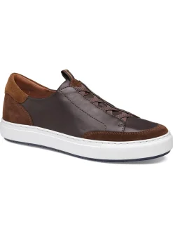 J & M Collection Anson Stretch Lace-to-Toe in Dark Brown English Suede/Sheepskin