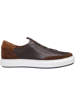 J & M Collection Anson Stretch Lace-to-Toe in Dark Brown English Suede/Sheepskin