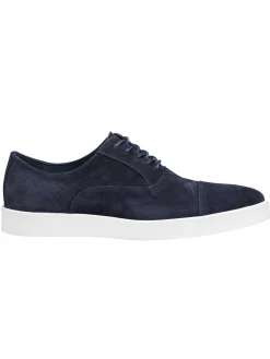 J & M Collection Bolivar Cap in Navy Italian Suede