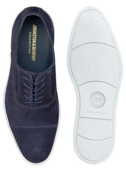 J & M Collection Bolivar Cap in Navy Italian Suede