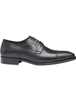 J & M Collection Cormac Cap Toe in Black Italian Calfskin