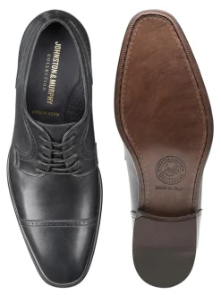 J & M Collection Cormac Cap Toe in Black Italian Calfskin