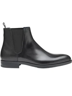 J & M Collection Flynch Chelsea Boot in Black Italian Calfskin