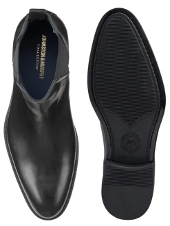 J & M Collection Flynch Chelsea Boot in Black Italian Calfskin